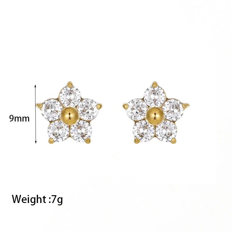 Dainty Crystal Flower Earrings