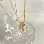 Birth Flower & Stone Necklace