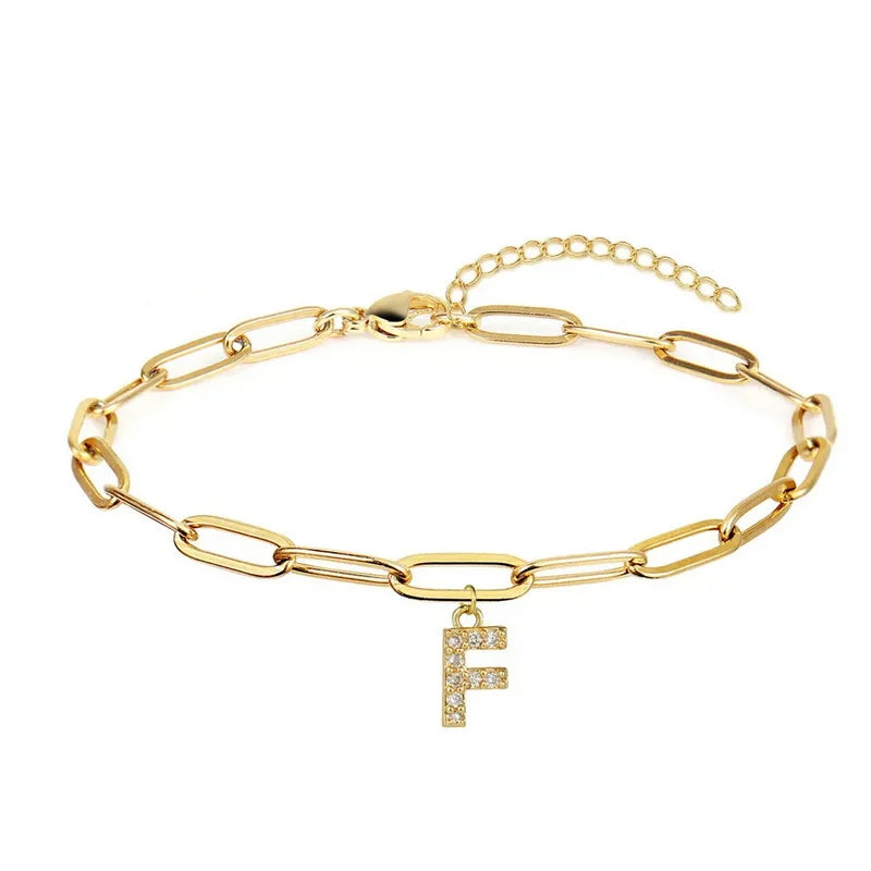 Paperclip Initial Bracelet
