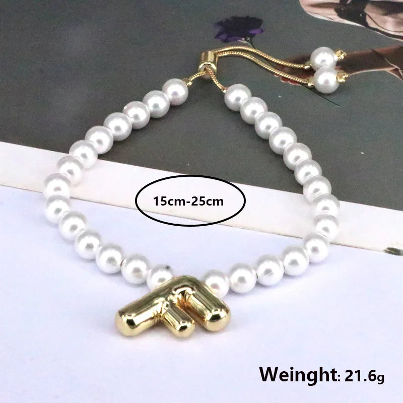 Pearl Balloon Initial Bracelets