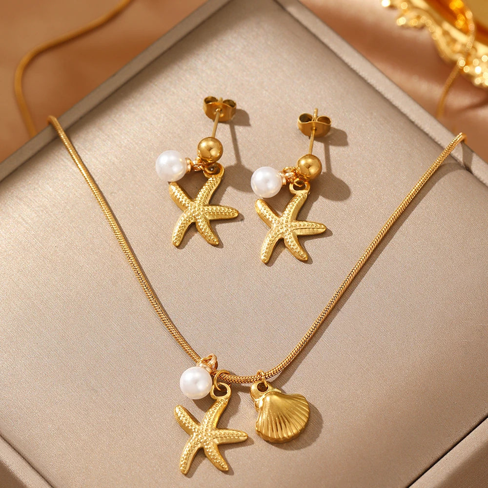 Beach Charm Jewelry Set