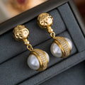 Elegant Pear Ball Earrings