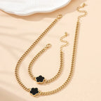 Clover Bracelet Necklace Set