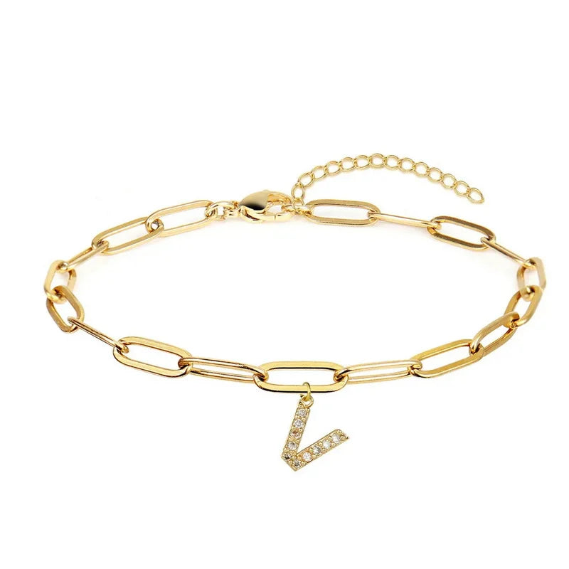 Paperclip Initial Bracelet