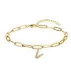 Paperclip Initial Bracelet