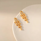 18k Geometric Bar Earrings