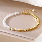 Geometric Pearl Bead Bracelet