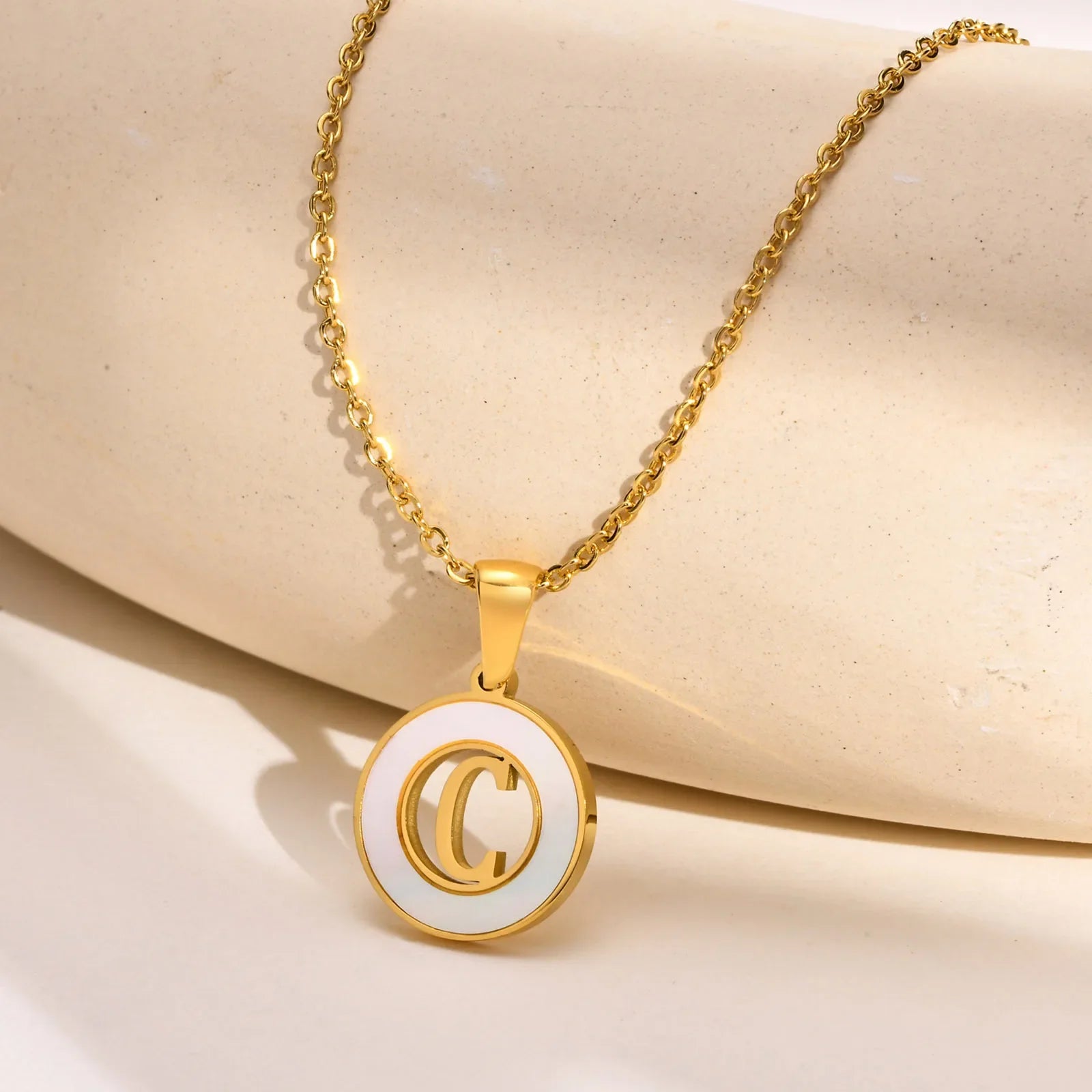 Coin Initial Necklace
