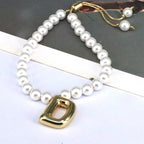Pearl Balloon Initial Bracelets