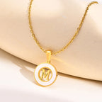 Coin Initial Necklace