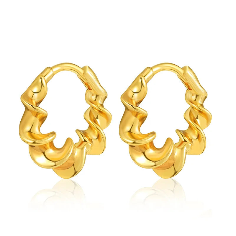 18k Twisted Coil Hoop Earrings