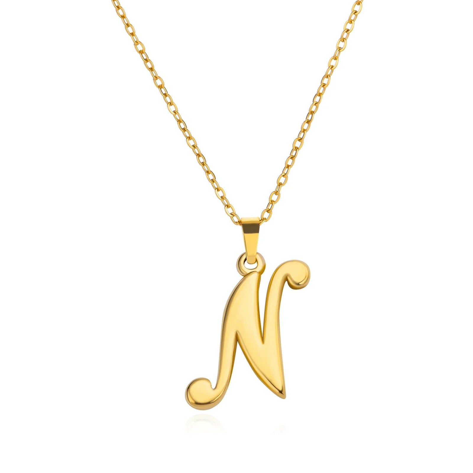 18k Cursive Initial Necklace