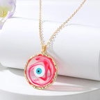 Round Pendant Evil Eye Necklace