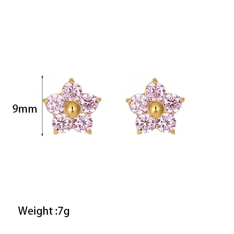 Dainty Crystal Flower Earrings