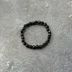 Obsidian Charm Ring