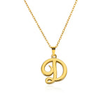 18k Cursive Initial Necklace