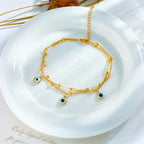Evil Eye Pearl Charm Anklet