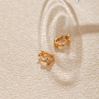 18k Inlaid Heart Earrings
