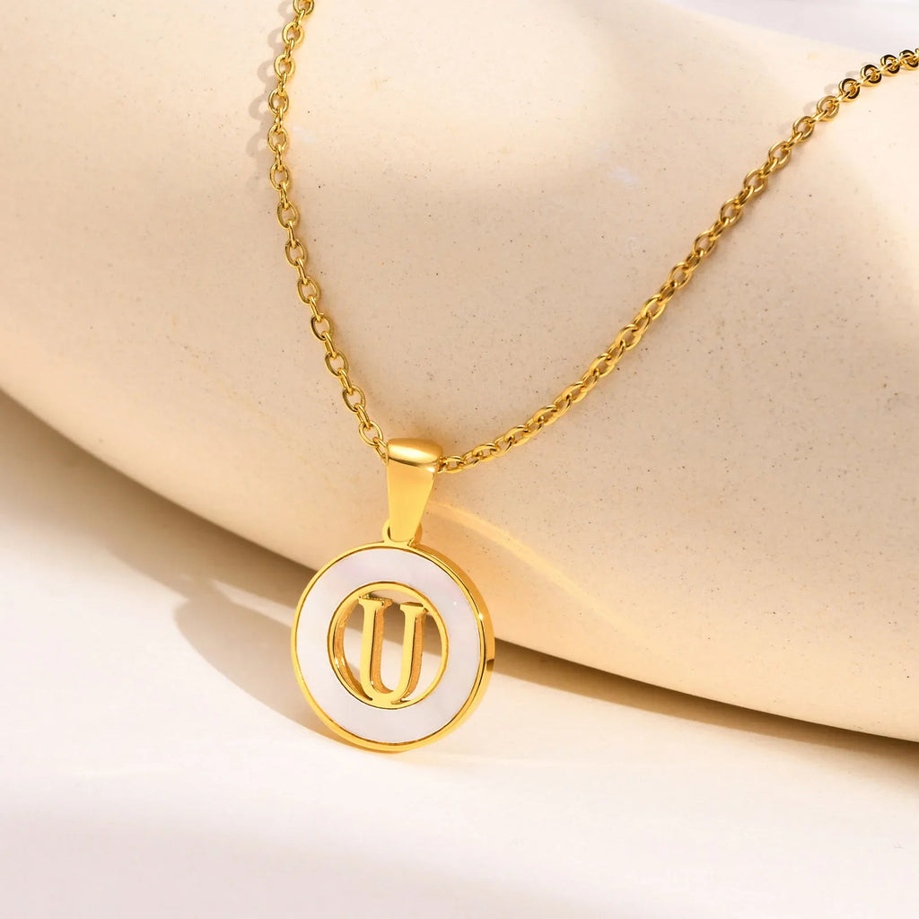 Coin Initial Necklace