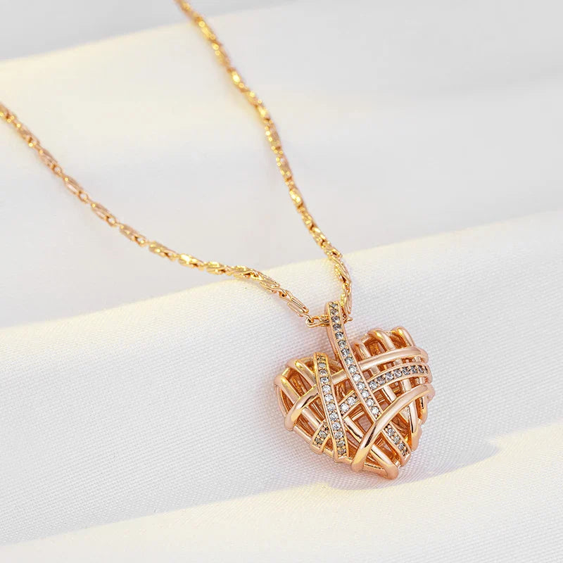 Hollow Wrapped Heart Necklace