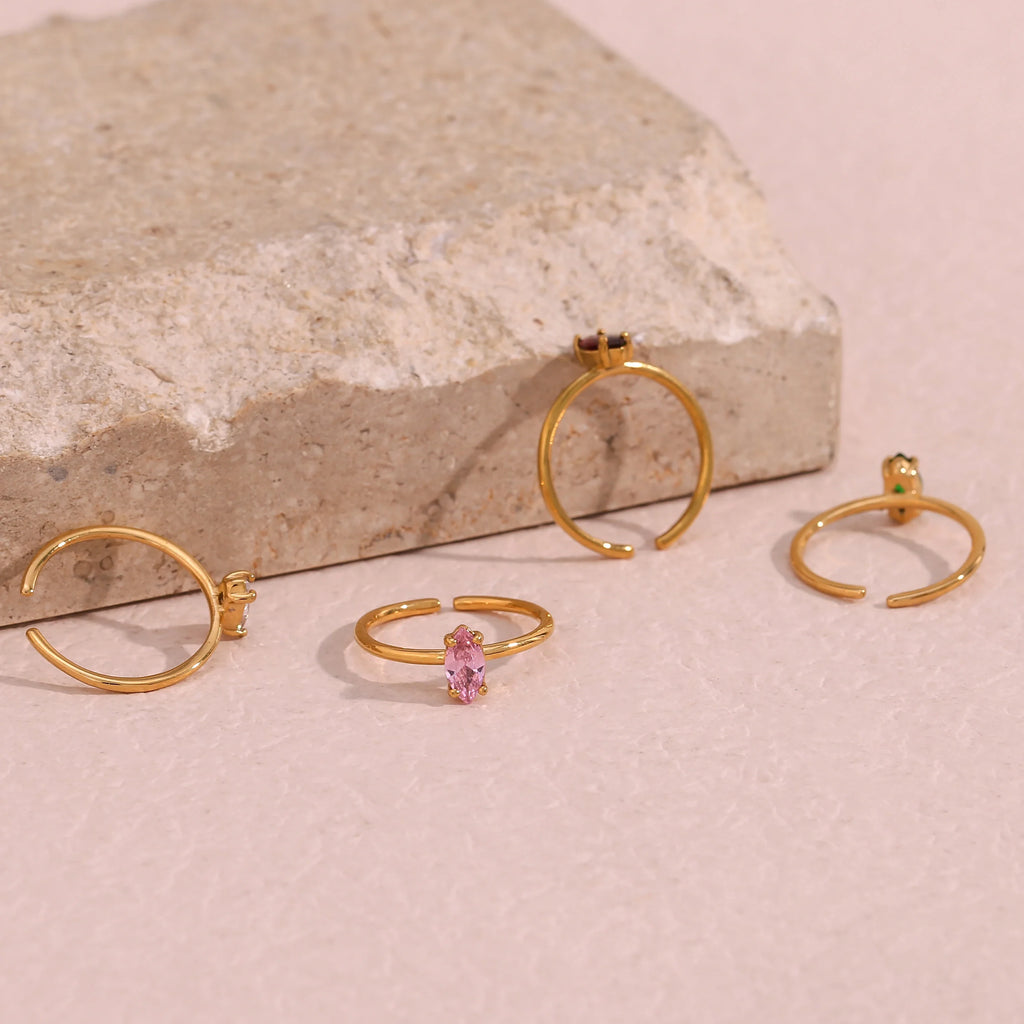 Minimalist Crystal Rings