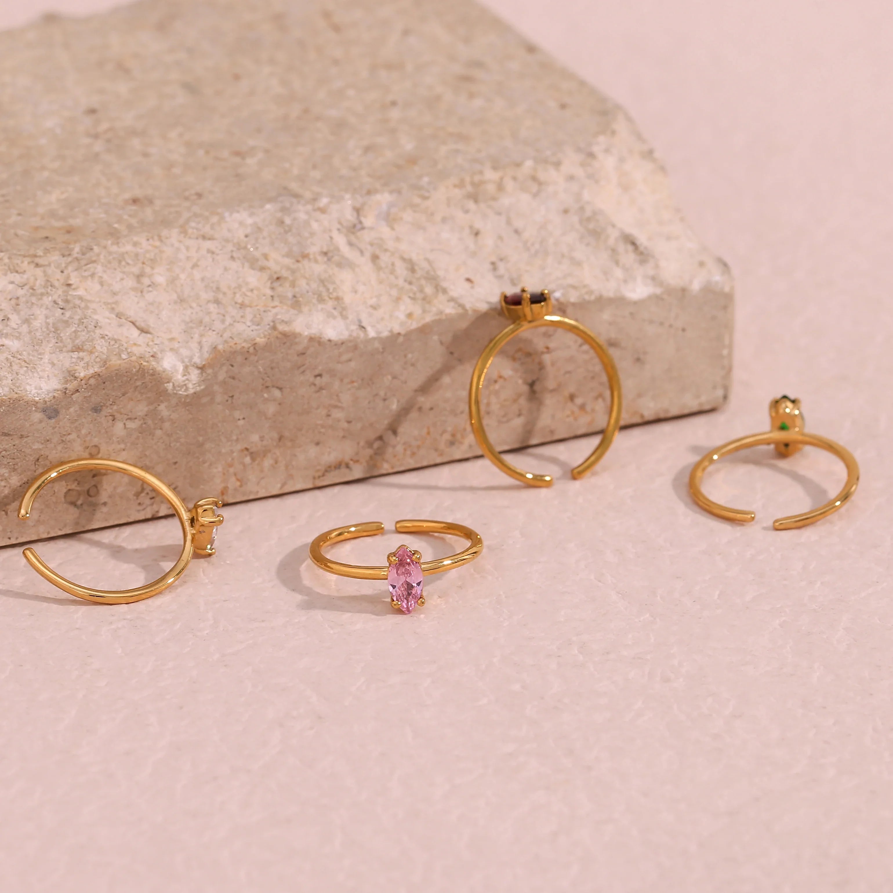 Minimalist Crystal Rings