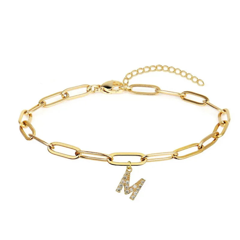Paperclip Initial Bracelet