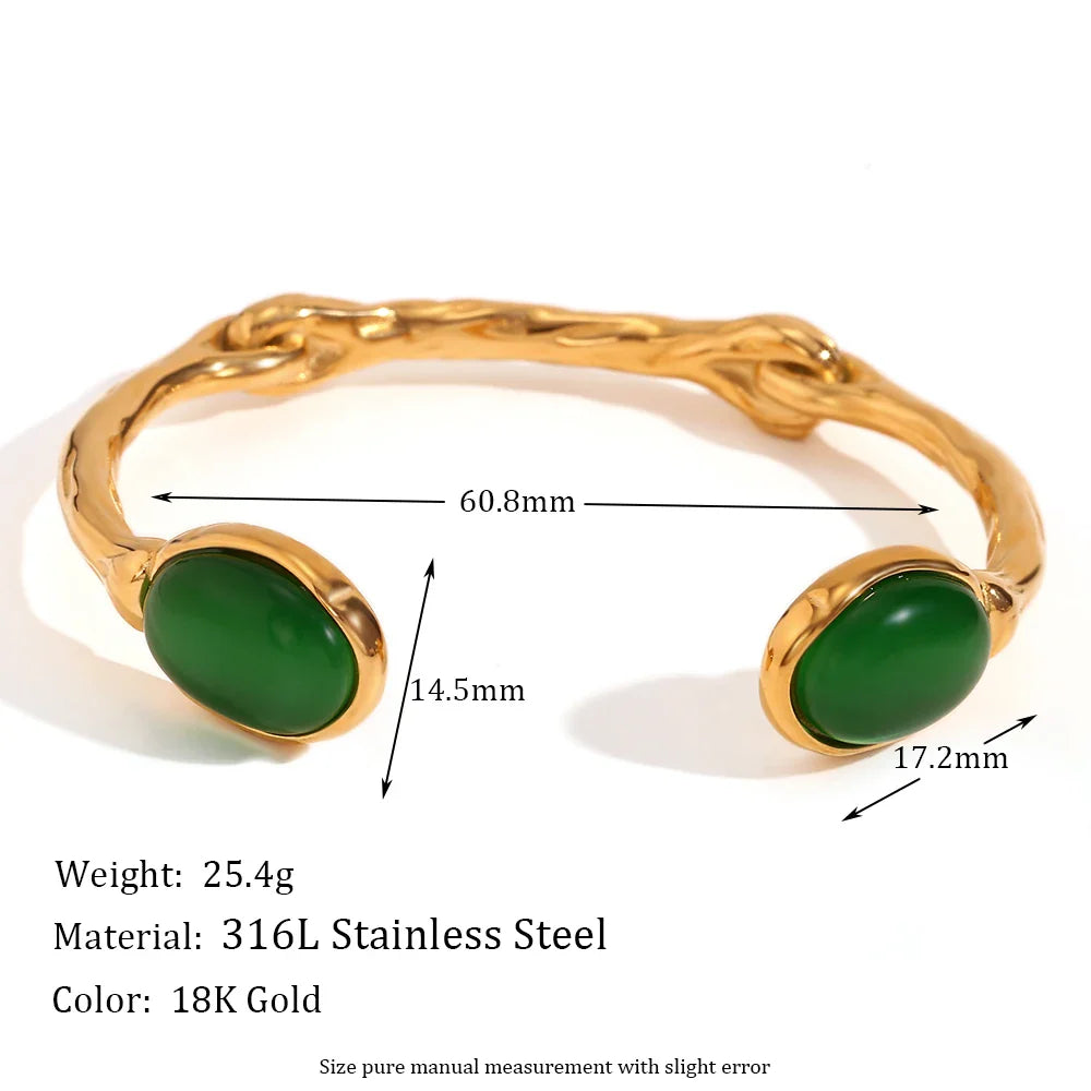 18k Irregular Stone Twig Bracelet