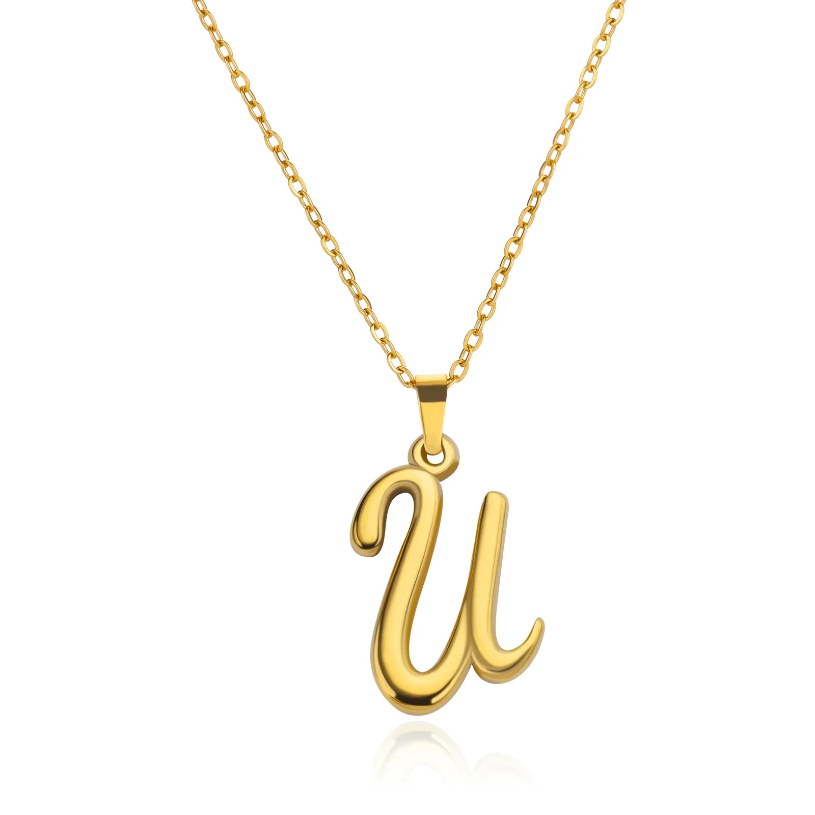 18k Cursive Initial Necklace