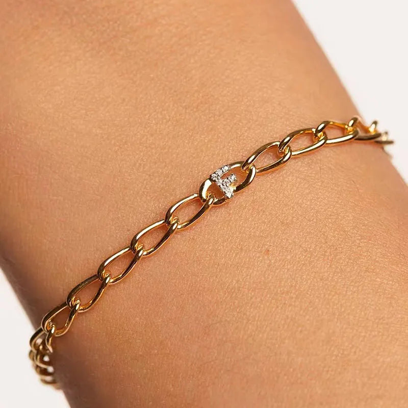 Simple Initial Charm Bracelet