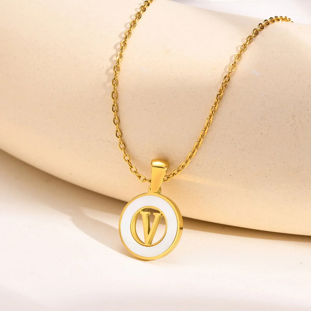 Coin Initial Necklace