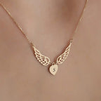 Angel Wing Initial Necklace
