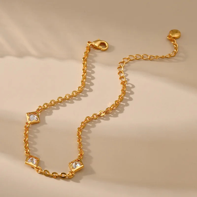 18k Minimal Gem Bracelet