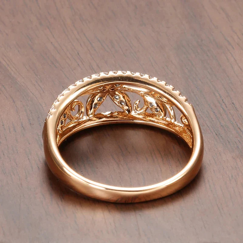 Crystal Floral Ring