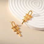 18k Geometric Bar Earrings
