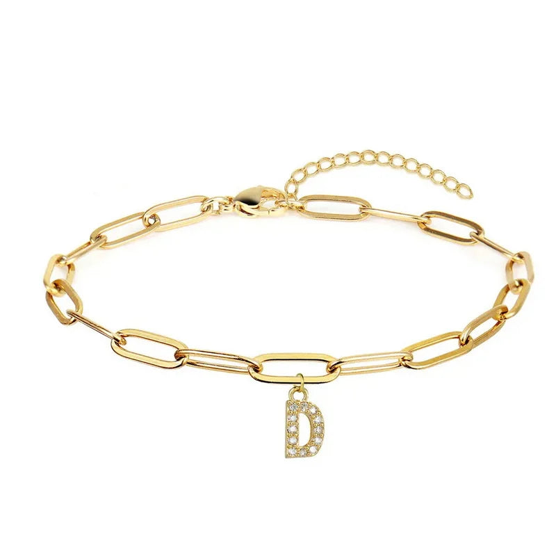 Paperclip Initial Bracelet