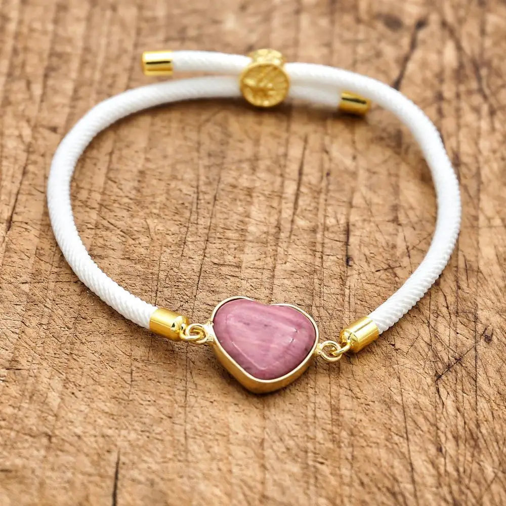 Simple Heart Stone Bracelet