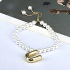 Pearl Balloon Initial Bracelets