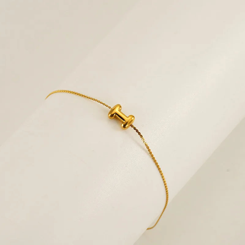 Dainty Bubble Initial Bracelets