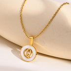 Coin Initial Necklace