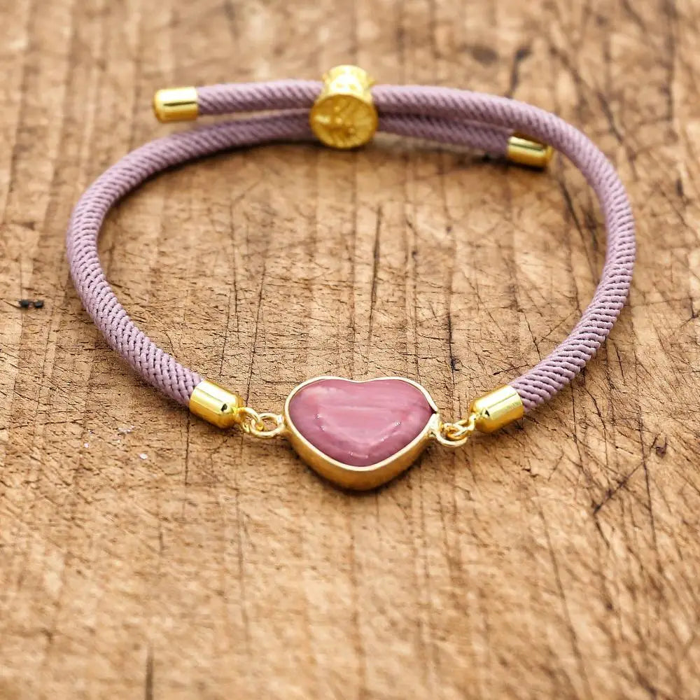Simple Heart Stone Bracelet