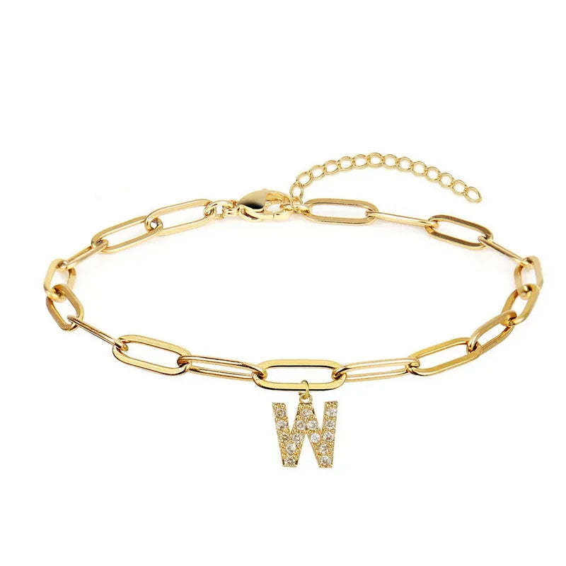 Paperclip Initial Bracelet