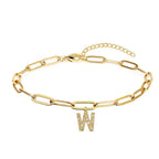 Paperclip Initial Bracelet