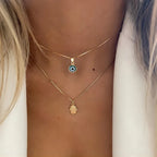 Double Layer Dainty Evil Eye Necklace