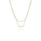 2PC 14k Dainty Cross Layering Necklaces