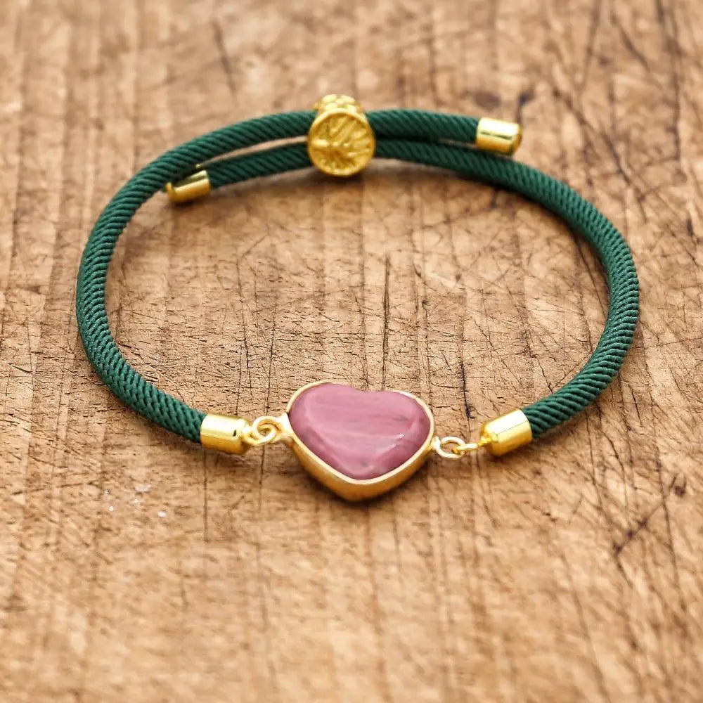 Simple Heart Stone Bracelet