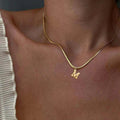 Snake Chain Initial Necklace