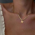 Snake Chain Initial Necklace