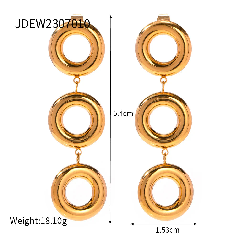 18k Circle Hoops Jewelry Set