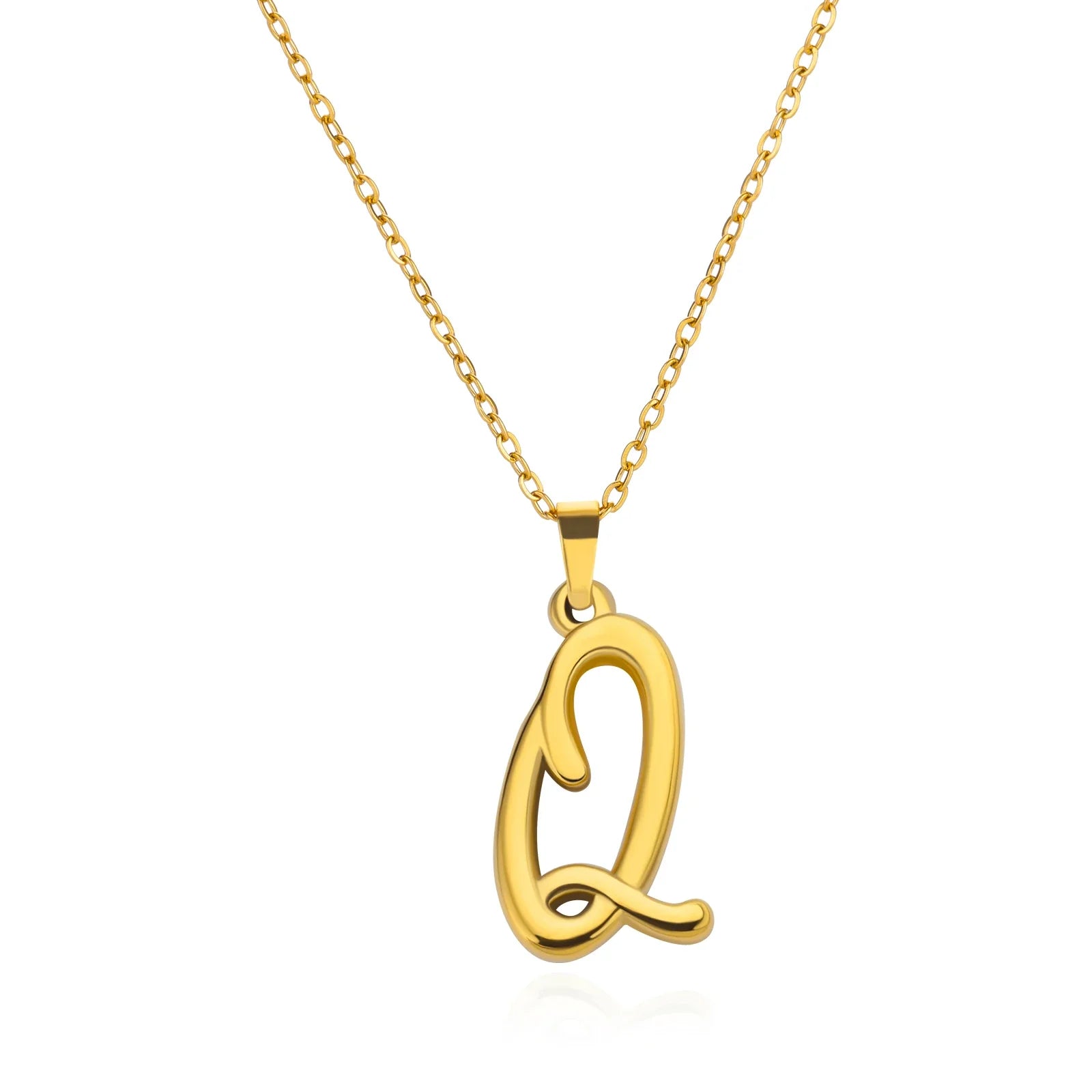18k Cursive Initial Necklace